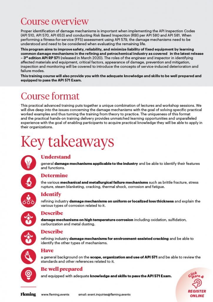 Advanced Damage Mechanisms and Materials Investigation online live training by Fleming Agenda Cover 1 724x1024 1